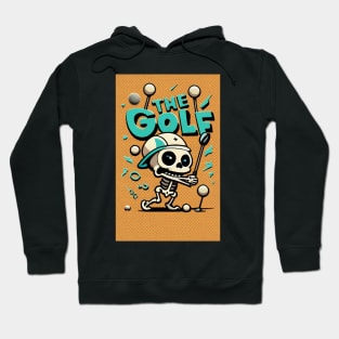 Putting Bones to the Test Funny Golfing Skeleton Halloween Hoodie